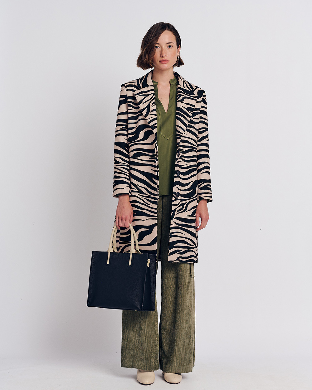 Παλτό animal print midi