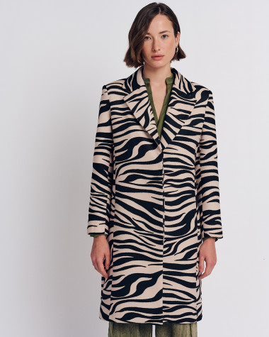 Παλτό animal print midi